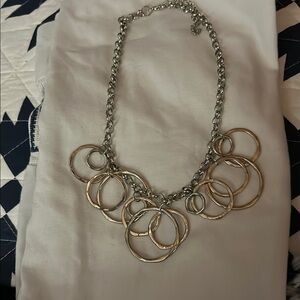 Elegant Silver-Toned circle Necklace